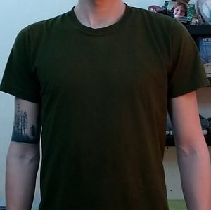 3 pack of plain green t shirts.